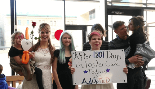 Child Being Adopted with Family